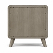 Reny Nightstand- 2 Drawers- Rounded Edges- Gold Knobs- Rustic Gray Wood