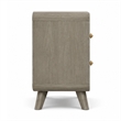 Reny Nightstand- 2 Drawers- Rounded Edges- Gold Knobs- Rustic Gray Wood