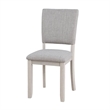 Sesa 4pc Dining Chair Set- Gray Upholstered Seat and Back- White Wood