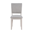 Sesa 4pc Dining Chair Set- Gray Upholstered Seat and Back- White Wood