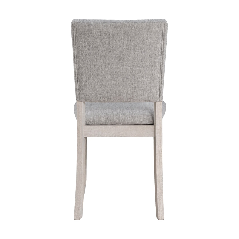 Sesa 4pc Dining Chair Set- Gray Upholstered Seat and Back- White Wood