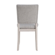 Sesa 4pc Dining Chair Set- Gray Upholstered Seat and Back- White Wood