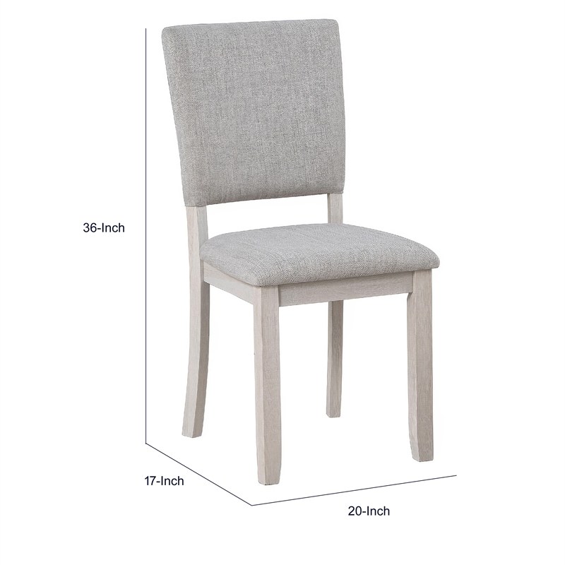 Sesa 4pc Dining Chair Set- Gray Upholstered Seat and Back- White Wood