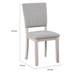 Sesa 4pc Dining Chair Set- Gray Upholstered Seat and Back- White Wood
