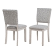 Sesa 4pc Dining Chair Set- Gray Upholstered Seat and Back- White Wood