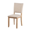 Sesa 4pc Dining Chair Set- Gray Upholstered Seat and Back- Natural Brown