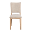 Sesa 4pc Dining Chair Set- Gray Upholstered Seat and Back- Natural Brown