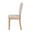 Sesa 4pc Dining Chair Set- Gray Upholstered Seat and Back- Natural Brown