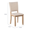 Sesa 4pc Dining Chair Set- Gray Upholstered Seat and Back- Natural Brown
