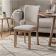 Sesa 4pc Dining Chair Set- Gray Upholstered Seat and Back- Natural Brown