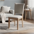 Sesa 4pc Dining Chair Set- Gray Upholstered Seat and Back- Natural Brown
