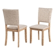 Sesa 4pc Dining Chair Set- Gray Upholstered Seat and Back- Natural Brown