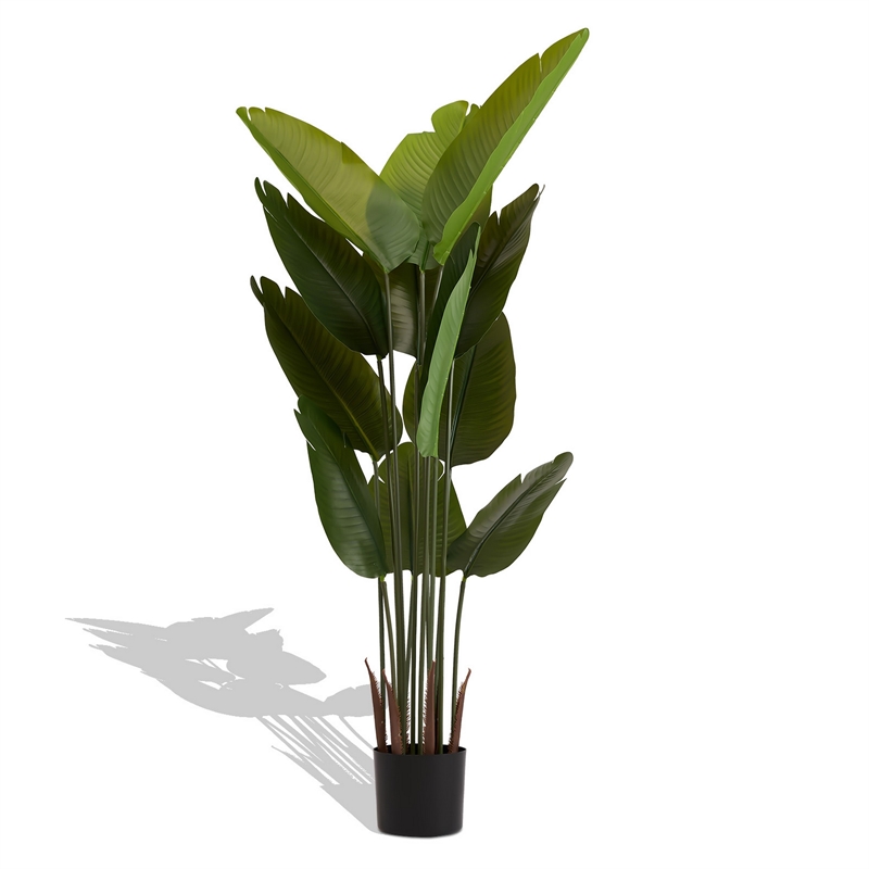James Artificial Bird of Paradise Palm Tree- Set of 2- Green 63 Inch