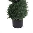 Syna Spiral Artificial Cedar Tree w Pot- Set of 2- Green Poly Silk 71 Inch