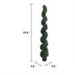Syna Spiral Artificial Cedar Tree w Pot- Set of 2- Green Poly Silk 71 Inch