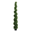 Syna Spiral Cedar Tree- Set of 2- Two-Tone Green Poly Silk 71 Inch