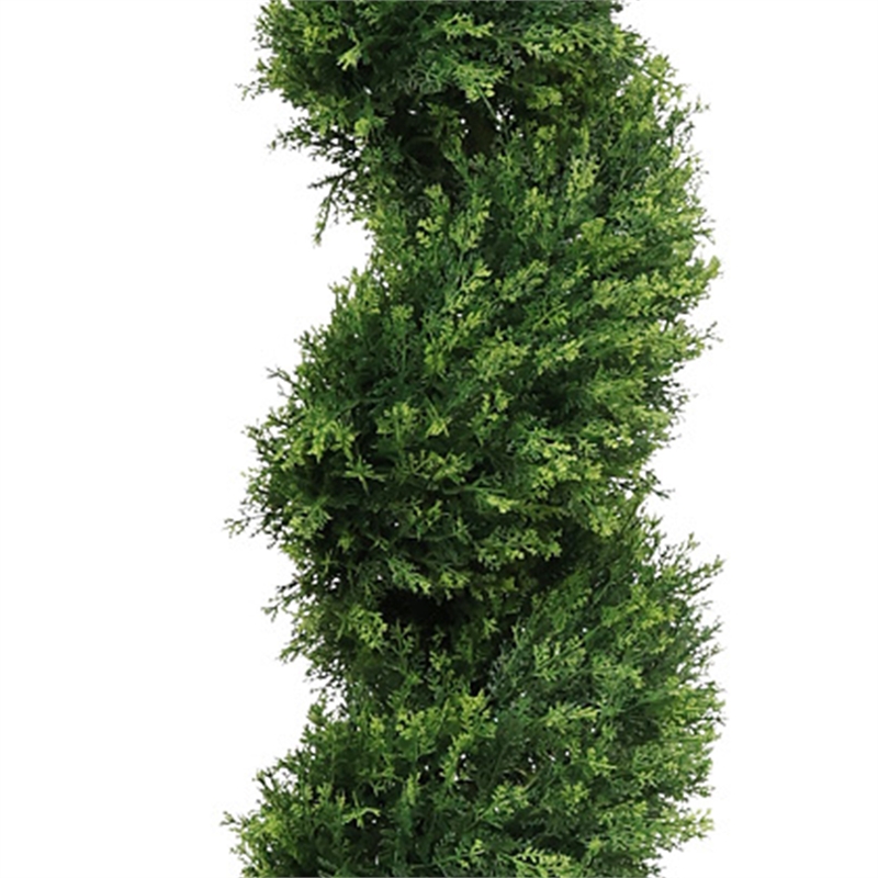 Syna Spiral Cedar Tree- Set of 2- Two-Tone Green Poly Silk 71 Inch