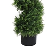 Syna Spiral Cedar Tree- Set of 2- Two-Tone Green Poly Silk 71 Inch