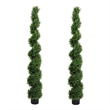 Syna Spiral Cedar Tree- Set of 2- Two-Tone Green Poly Silk 71 Inch