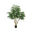 Aisha Artificial Willow Tree with ThermoPoly Silk Foliage- Green 83 Inch