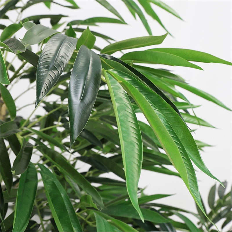 Aisha Artificial Willow Tree with ThermoPoly Silk Foliage- Green 83 Inch