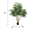Aisha Artificial Willow Tree with ThermoPoly Silk Foliage- Green 83 Inch