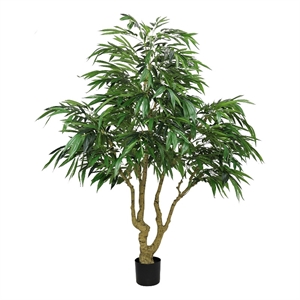 Aisha Artificial Willow Tree with ThermoPoly Silk Foliage- Green 83 Inch