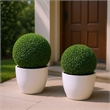 Sophie Faux Boxwood Topiary Balls- Set of 2- Green Poly Silk 19 Inch