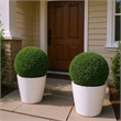 Sophie Faux Boxwood Topiary Balls- Set of 2- Green Poly Silk 19 Inch