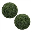 Sophie Faux Boxwood Topiary Balls- Set of 2- Green Poly Silk 19 Inch