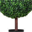 Yuko Artificial Boxwood Ball Topiary Tree with Black Pot- Lifelike 24 Inch