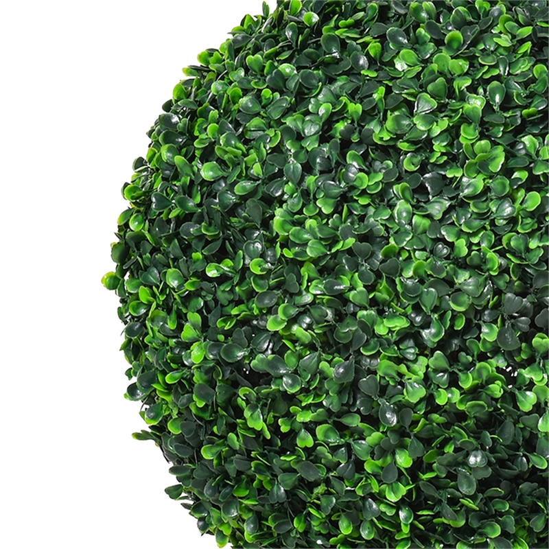 Yuko Artificial Boxwood Ball Topiary Tree with Black Pot- Lifelike 24 Inch