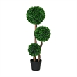 Farah Artificial 3 Ball Boxwood Topiary Tree- Lifelike Poly Silk 43 Inch