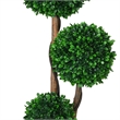 Farah Artificial 3 Ball Boxwood Topiary Tree- Lifelike Poly Silk 43 Inch