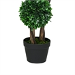 Farah Outdoor 3 Ball Boxwood Topiary Tree- Lifelike Poly Silk 36 Inch