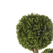 Raha Triple Ball Boxwood Tree in Black Pot- Lifelike Poly Silk 36 Inch