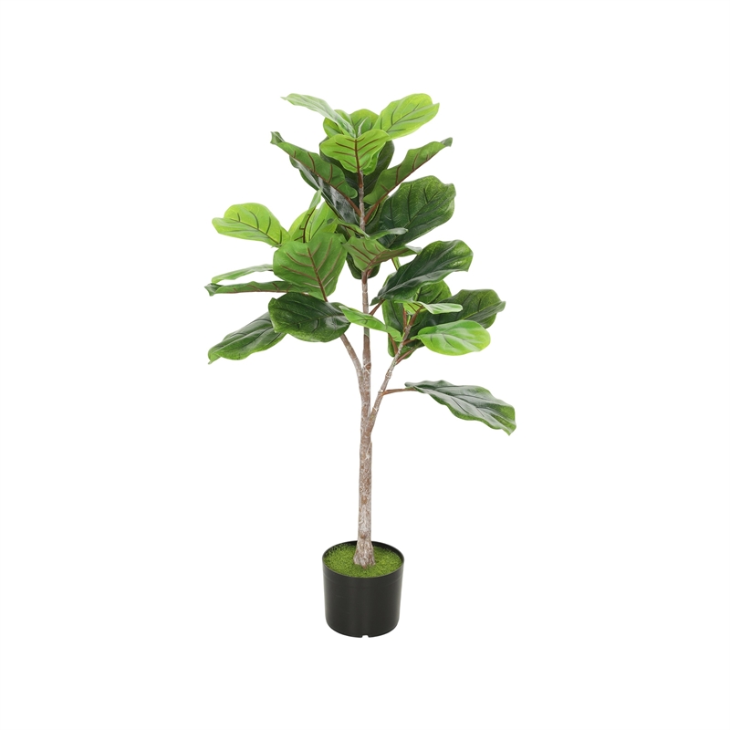 Moona Fiddle Leaf Fig Tree- 28 PEVA Leaves- Lifelike Poly Silk 43 Inch