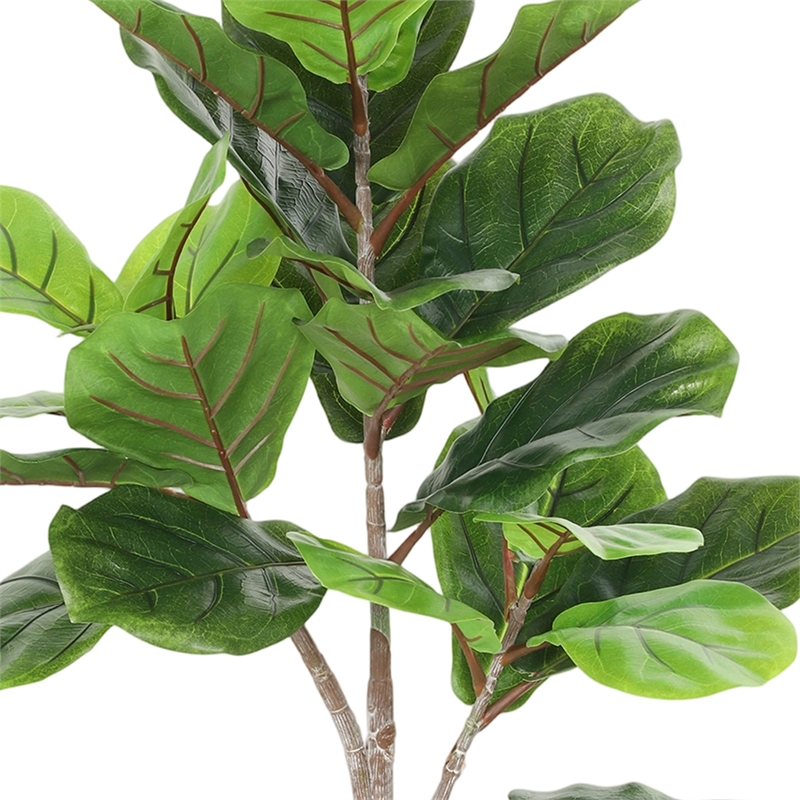 Moona Fiddle Leaf Fig Tree- 28 PEVA Leaves- Lifelike Poly Silk 43 Inch