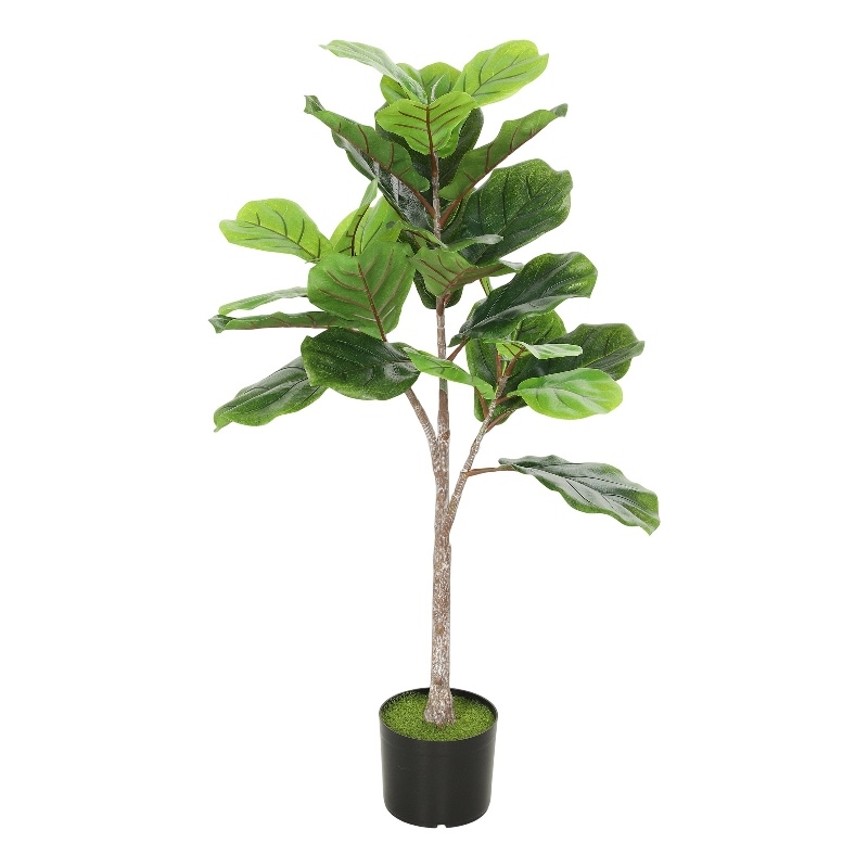 Moona Fiddle Leaf Fig Tree- 28 PEVA Leaves- Lifelike Poly Silk 43 Inch