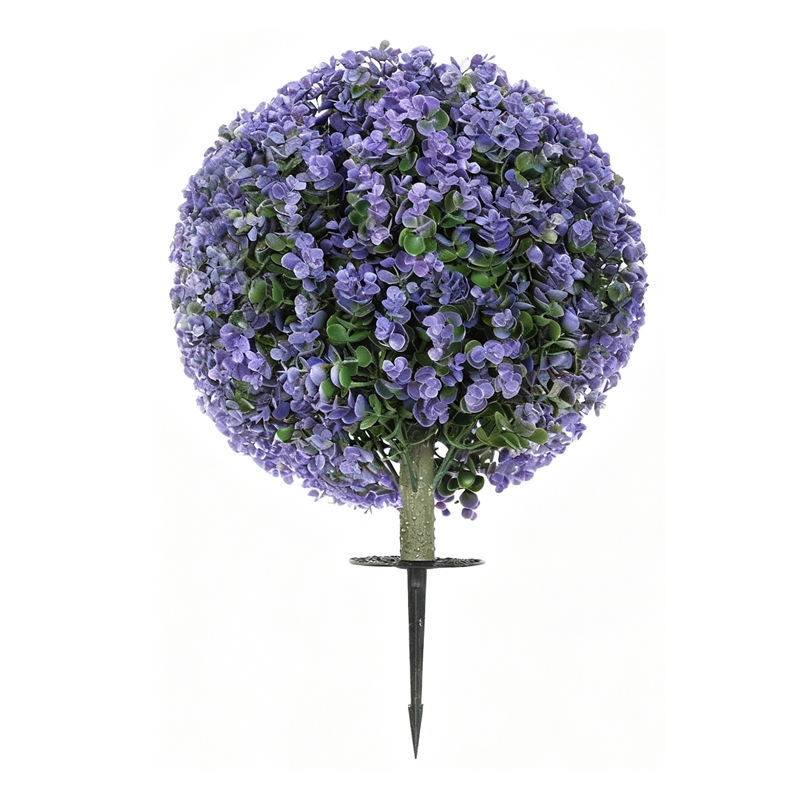 Dammy Eucalyptus 16 Inch Topiary Ball Plants- Set of 2- 22 Inch High