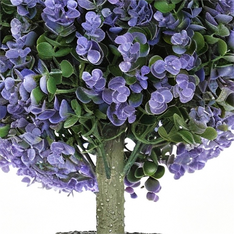 Dammy Eucalyptus 16 Inch Topiary Ball Plants- Set of 2- 22 Inch High