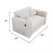 Revi Convertible Sofa w 2 Pillows- USB and Cupholders- Beige Corduroy