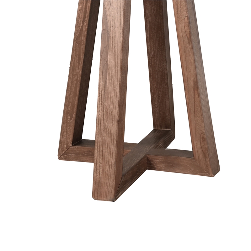 Mika Dining Pub Table- 30 Inch Round Top with Cross Base- Wheat Brown