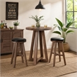 Mika Dining Pub Table- 30 Inch Round Top with Cross Base- Wheat Brown