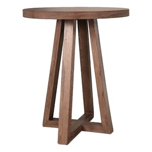 Mika Dining Pub Table- 30 Inch Round Top with Cross Base- Wheat Brown
