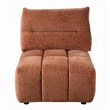 Leya Modular Armless Chair- Adjustable back- Channeled Coral Red Linen