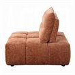 Leya Modular Armless Chair- Adjustable back- Channeled Coral Red Linen