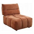 Leya Modular Armless Chair- Adjustable back- Channeled Coral Red Linen