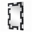 Kia Dresser Mirror- Block Design- Metallic Silver and Black Veneer 32x47