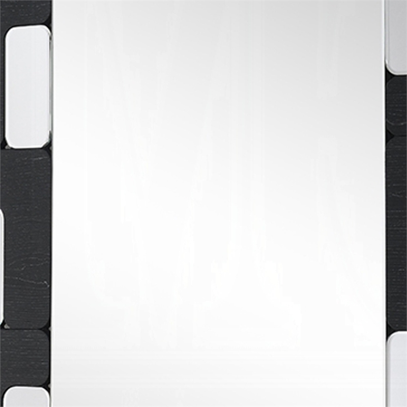 Kia Dresser Mirror- Block Design- Metallic Silver and Black Veneer 32x47